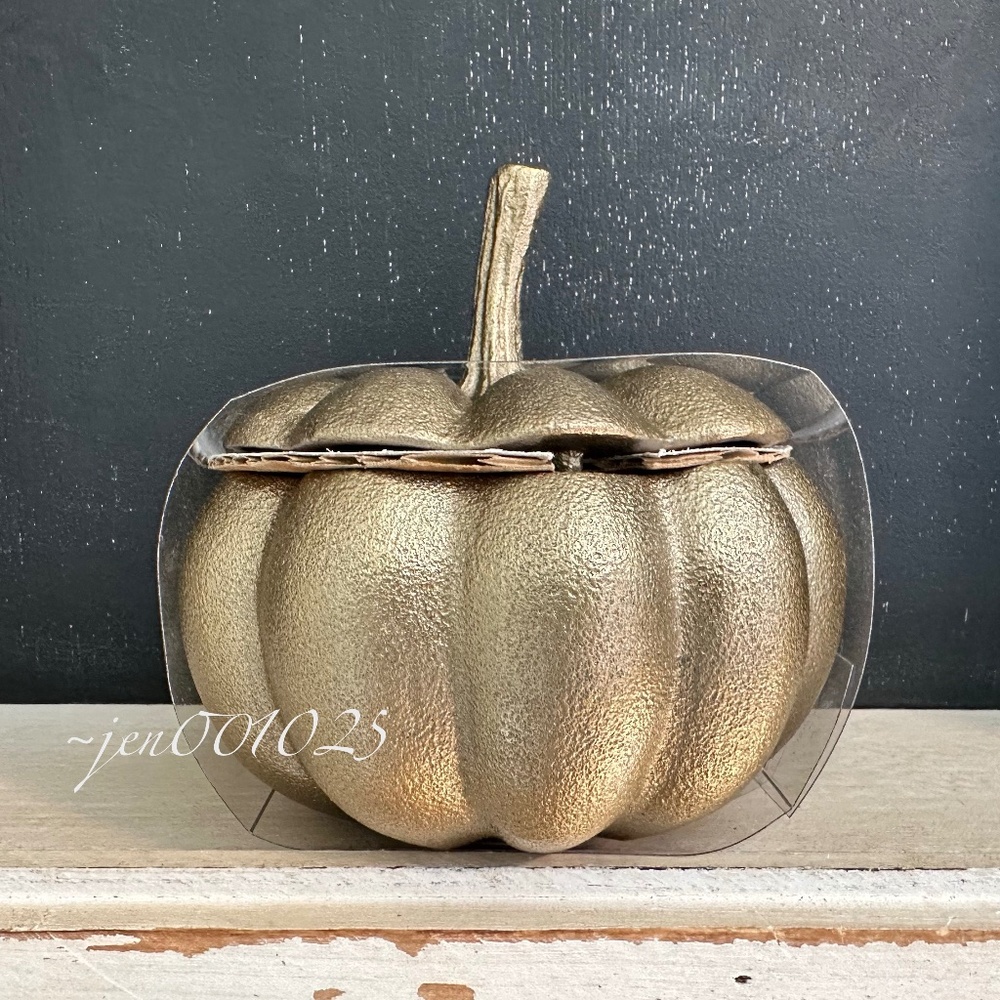 Threshold Studio McGee Cast Metal Pumpkin Canister Gold - Picture 5 of 7